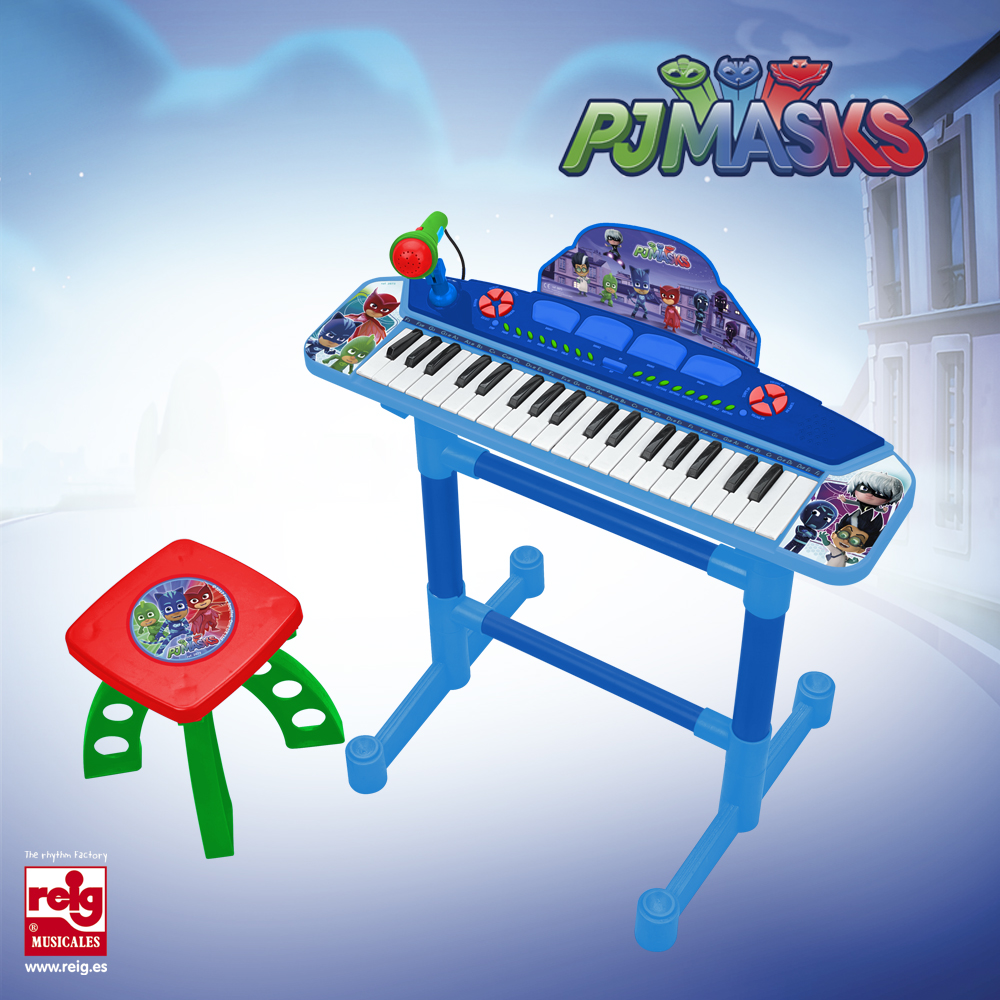 2873  PIANO WITH MIC AND STOOL